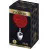 PLUG DE PLAISIR ANAL LISSE MÉTAL FLUFFY ROUGE