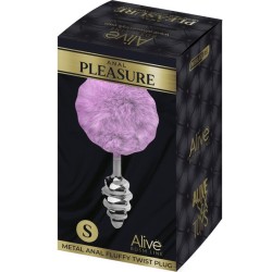 PLUG DE PLAISIR ANAL SPIRAL MÉTAL FLUFFY VIOLET