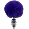 PLUG DE PLAISIR ANAL SPIRAL METAL FLUFFY VIOLET FONCÉ