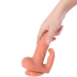 Gode vibrant avec stimulateur de clitoris Hayden 16cm avec télécommande