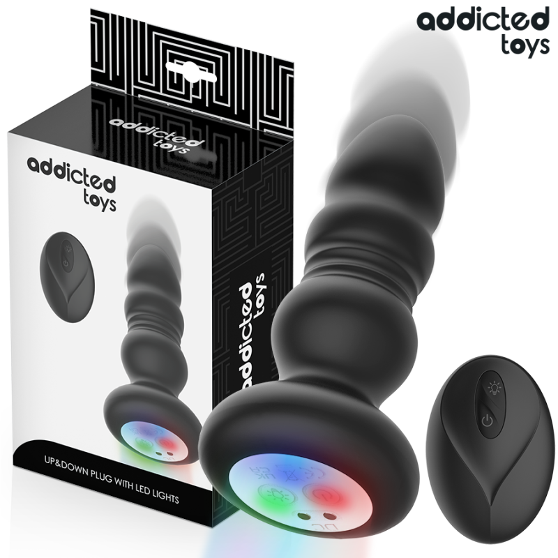PLUG ANAL ROTATIF ET VIBRANT, TÉLÉCOMMANDE AVEC LUMIÈRE LED