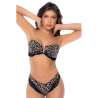 Bikini Bandeau Léopard avec Dentelle