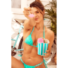 Bikini Turquoise Vinyle avec Chaînettes