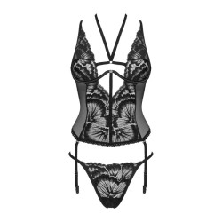 Alessya Corset et string noir
