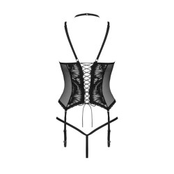 Alessya Corset et string noir