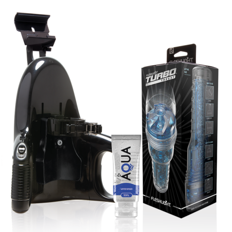 Masturbateur Turbo Thrust Blue ice + Lancement universel + Lubrifiant Aqua 50 ml