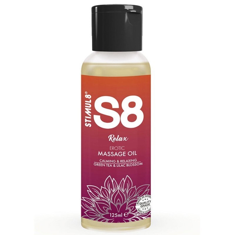 STIMUL8 - S8 RELAX HUILE DE MASSAGE AU THÉ VERT 125 ML STIMUL8 - S8 RELAX HUILE DE MASSAGE AU THÉ VERT 125 ML