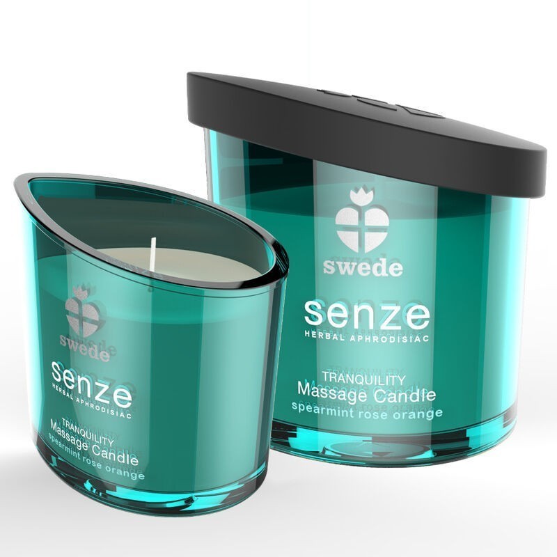 SWEDE - BOUGIE DE MASSAGE SWEEDE SENZE TRANQUILITY MENTHE VERTE, ROSE, ORANGE SWEDE - BOUGIE DE MASSAGE SWEEDE SENZE TRANQUILITY MENTHE VERTE, ROSE, ORANGE