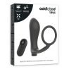 ANNEAU PÉNIS AVEC TÉLÉCOMMANDE PLUG ANAL NOIR RECHARGEABLE