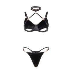Ensemble soutien-gorge et string en velours