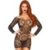 LEG AVENUE - MINI-ROBE EN DENTELLE MANCHES LONGUES