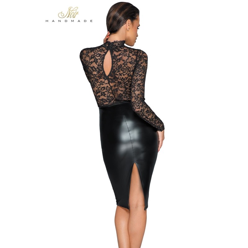Robe wetlook et dentelle F228 Robe wetlook et dentelle F228