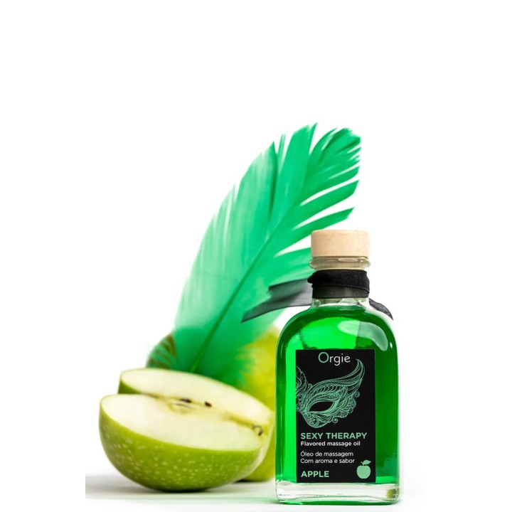 Huile de massage intime embrassable Sexy Therapy – Saveur pomme