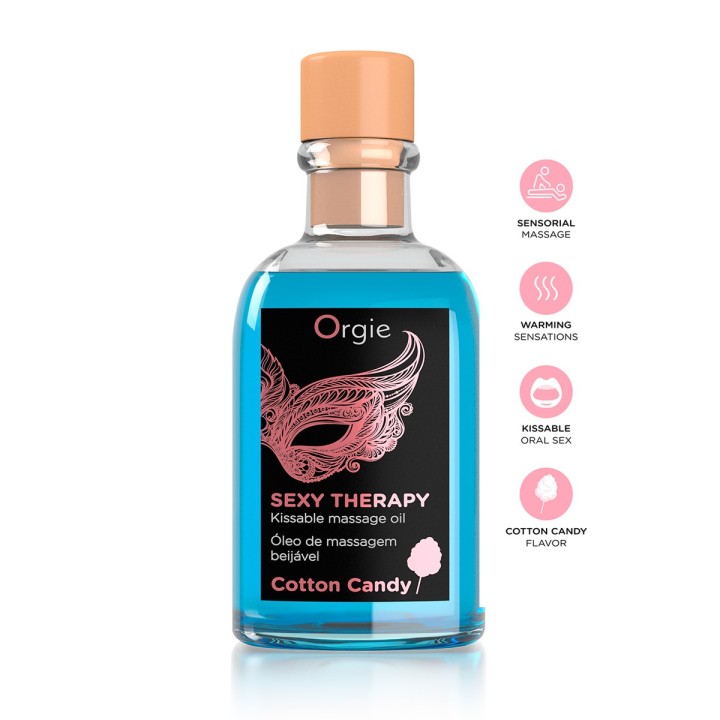 Huile de Massage Embrassable Sexy Therapy – Arôme Barbe à Papa