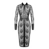 Noirelle Lace Button-Up Midi Dress - Elegant & Chic Robe