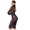 Robe mi-longue en dentelle Noirelle F375 - Élégante Robe Style