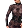 Robe mi-longue en dentelle Noirelle F375 - Élégante Robe Style