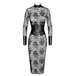 Robe mi-longue en dentelle Noirelle F375 - Élégante Robe Style