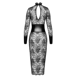 Robe mi-longue en dentelle Noirelle F375 - Élégante Robe Style