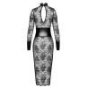 Robe mi-longue en dentelle Noirelle F375 - Élégante Robe Style