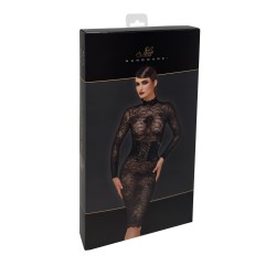 Robe mi-longue en dentelle Noirelle F375 - Élégante Robe Style