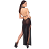 Robe Longue Onyx à Double Fente F372 | Robe Élégante