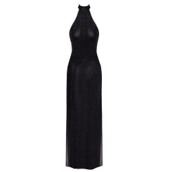 Robe Longue Onyx à Double Fente F372 | Robe Élégante