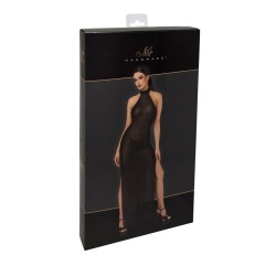Robe Longue Onyx à Double Fente F372 | Robe Élégante