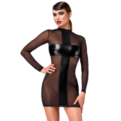 F369 Crossfire Mesh & Wetlook Mini dress