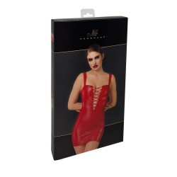 F364 Bombshell Lace-Up Mini Dress Red