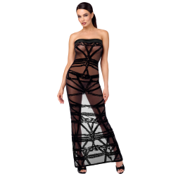 F358 Bondesque Opera Off-shoulder long dress
