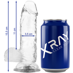 X RAY - HARNAIS + BITE TRANSPARENT AVEC BILLES 15.5 CM -O- 3.5 CM