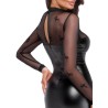 F310 Sublime robe midi en wetlook et maille floquée