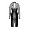 F310 Sublime robe midi en wetlook et maille floquée