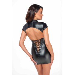 F309 Mini robe fantaisie wetlook avec dos en dentelle