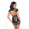 F309 Mini robe fantaisie wetlook avec dos en dentelle