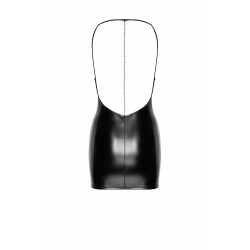 F307 Mirage Mini robe wetlook avec bijoux en strass et chaîne