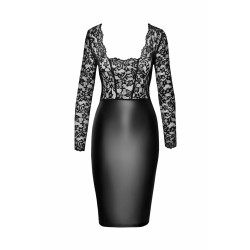 F295 Euphoria - Robe midi en dentelle et wetlook