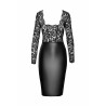 F295 Euphoria - Robe midi en dentelle et wetlook
