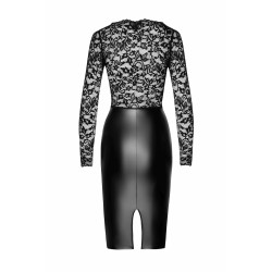 F295 Euphoria - Robe midi en dentelle et wetlook
