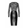 F295 Euphoria - Robe midi en dentelle et wetlook
