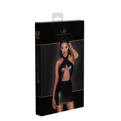 F255 Mini-robe dos nu avec cache-cou en Powerwetlook