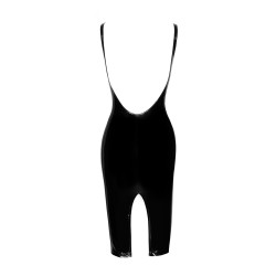 F250 Robe midi en PVC avec fermeture éclair sur le devant