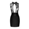 F241 Robe courte avec jupe en powerwetlook et haut en tulle