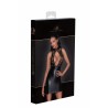 F241 Robe courte avec jupe en powerwetlook et haut en tulle