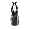 F238 Robe courte en tulle, empiècements en Powerwetlook et fixation de corset