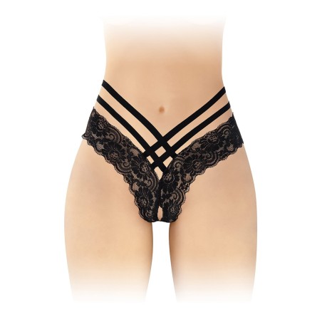 Tanga ouvert Anne - noir