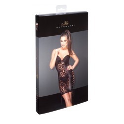 F146 Mini-robe en dentelle et powerwetlook avec ruban