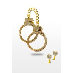 Menottes dorées et strass
