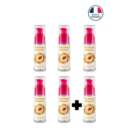 huile de massage : Lot de 5+1 huile de massage gourmande Vanille 50ml Plaisir Sucré